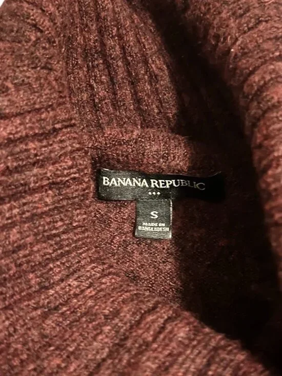 Banana Republic Sweater Womens Size S Purple Red Heathered Turtleneck - Picture 2 of 3